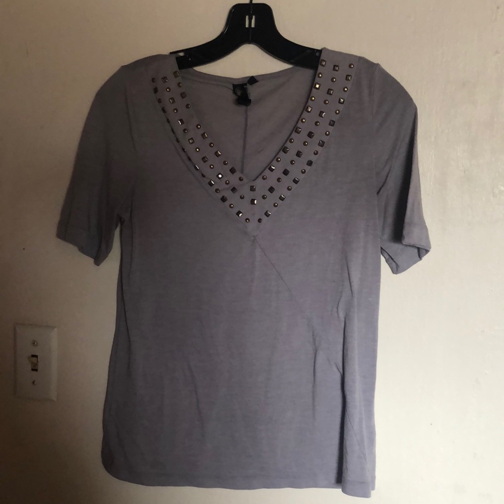 BlackPoppy Short Sleeve Grey Top